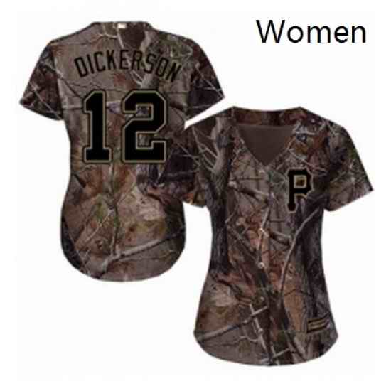 Womens Majestic Pittsburgh Pirates 12 Corey Dickerson Authentic Camo Realtree Collection Flex Base MLB Jersey